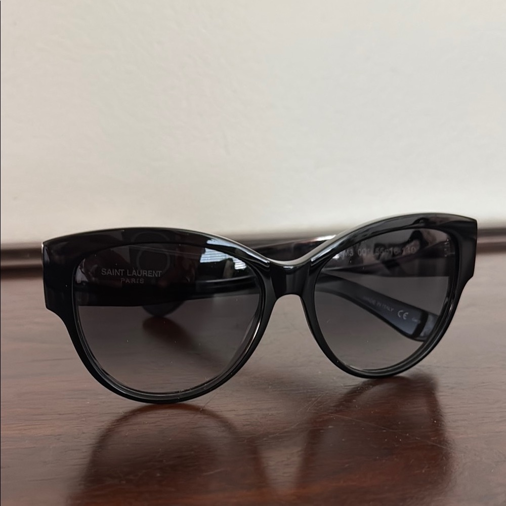 Saint Laurent Black Sunglasses Classic Rectangular Style